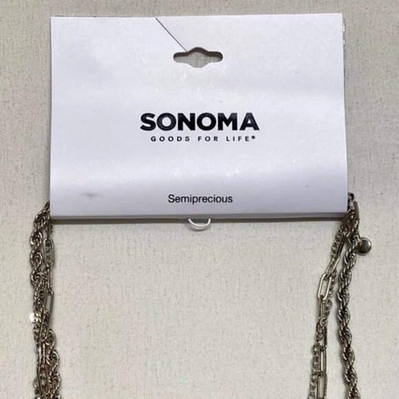 Sonoma Fresh Water Cultured Pearl Paperclip Toggle Chain Rope Layered Necklace - Picture 2 of 15